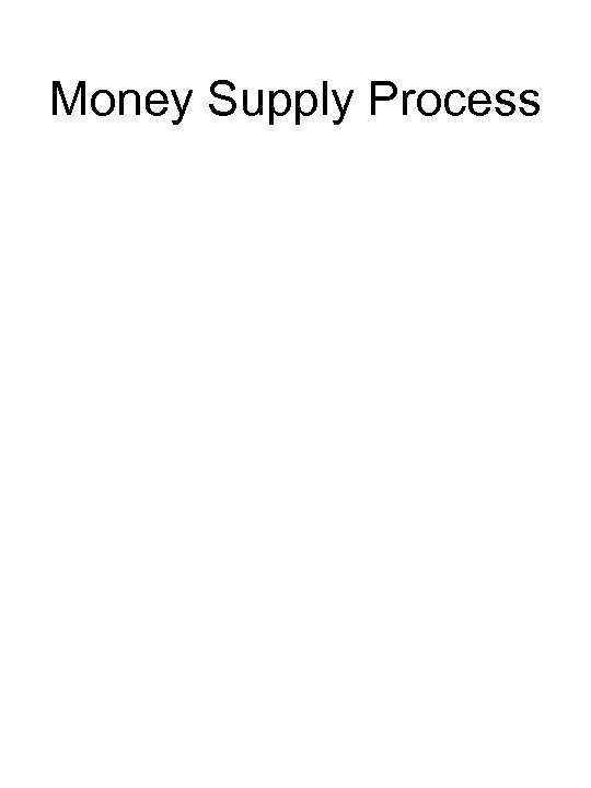 Money Supply Process 