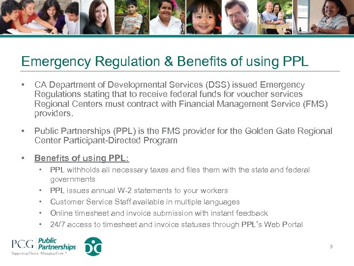 Emergency Regulation & Benefits of using PPL • CA Department of Developmental Services (DSS)