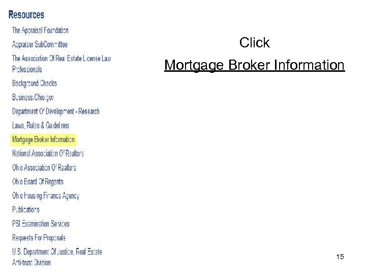 Click Mortgage Broker Information 15 