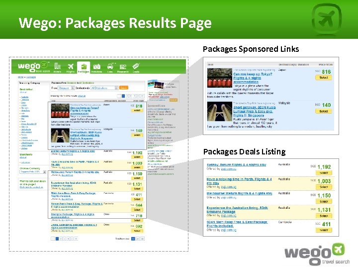 Wego: Packages Results Page Packages Sponsored Links Packages Deals Listing 