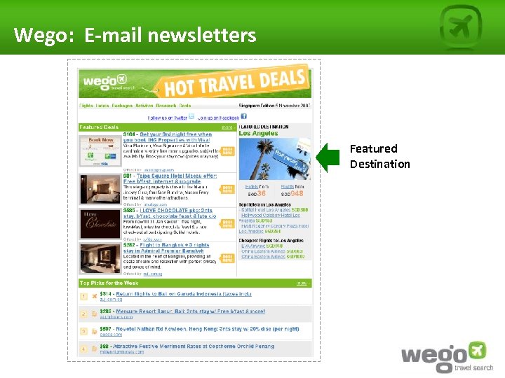 Wego: E-mail newsletters Featured Destination 