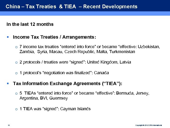 China – Tax Treaties & TIEA – Recent Developments In the last 12 months
