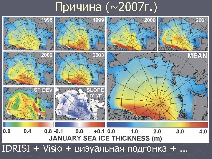 Причина (~2007 г. ) IDRISI + Visio + визуальная подгонка +. . . 