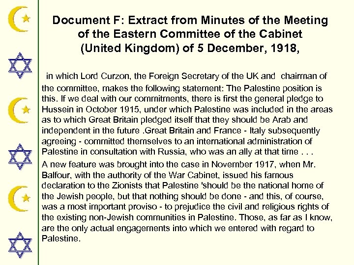 Document F: Extract from Minutes of the Meeting of the Eastern Committee of the