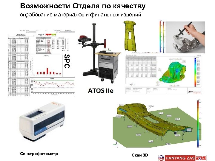 Возможности Отдела по качеству опробование материалов и финальных изделий SPC Спектрофотометр Скан 3 D