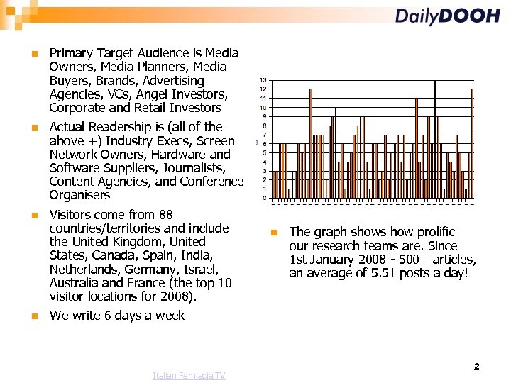  Primary Target Audience is Media Owners, Media Planners, Media Buyers, Brands, Advertising Agencies,