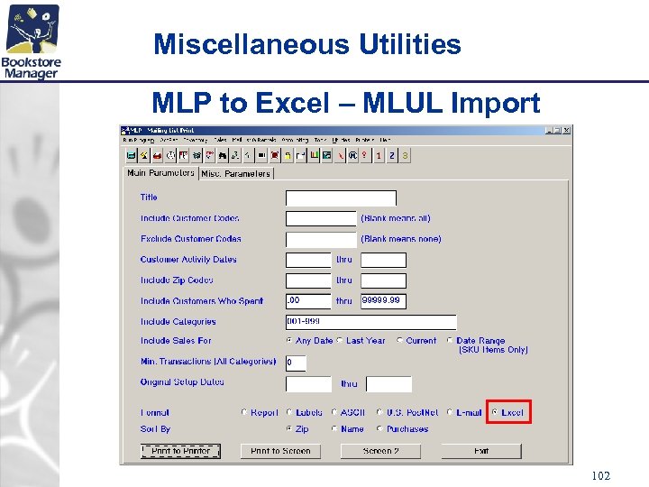Miscellaneous Utilities MLP to Excel – MLUL Import 102 