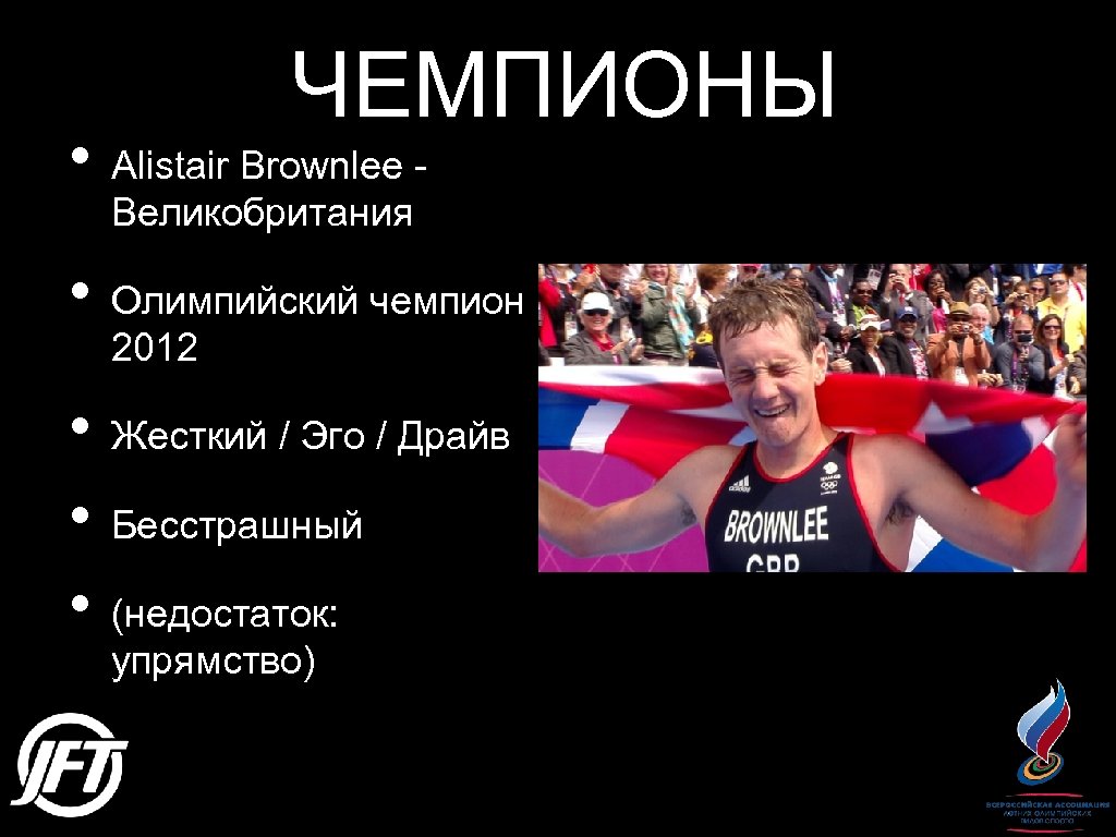 ЧЕМПИОНЫ • Alistair Brownlee Великобритания • Олимпийский чемпион 2012 • Жесткий / Эго /