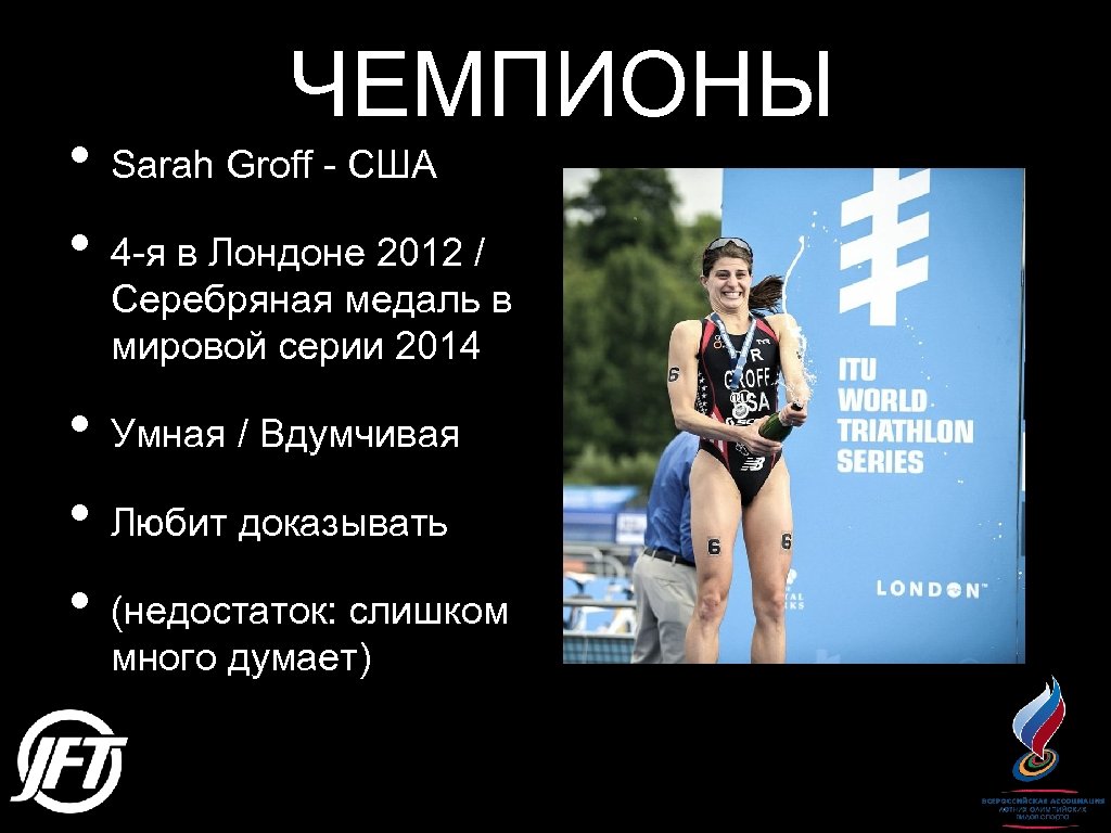 ЧЕМПИОНЫ • Sarah Groff - США • 4 -я в Лондоне 2012 / Серебряная