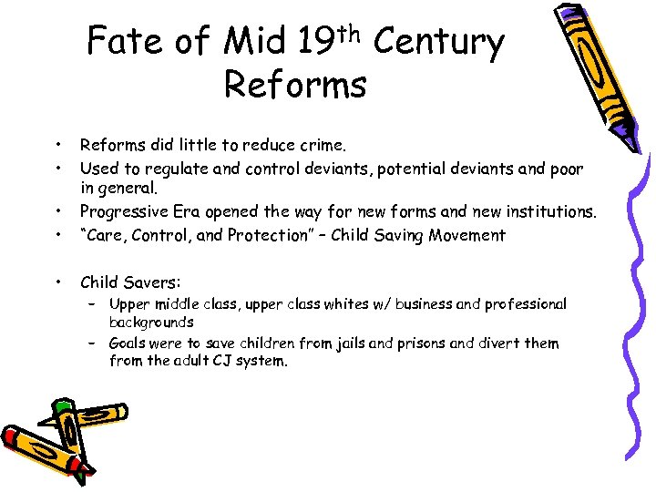 Fate of Mid 19 th Century Reforms • • Reforms did little to reduce