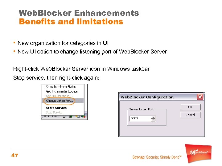 Web. Blocker Enhancements Benefits and limitations • New organization for categories in UI •