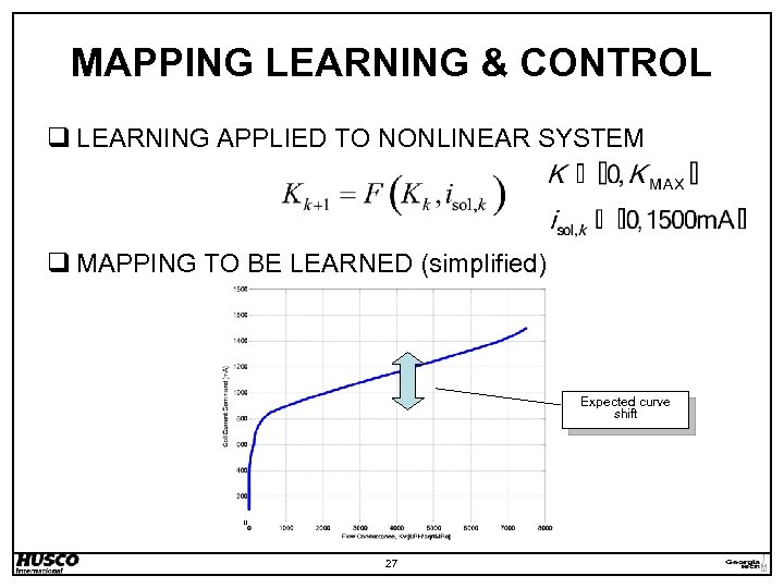 MAPPING LEARNING & CONTROL q LEARNING APPLIED TO NONLINEAR SYSTEM q MAPPING TO BE