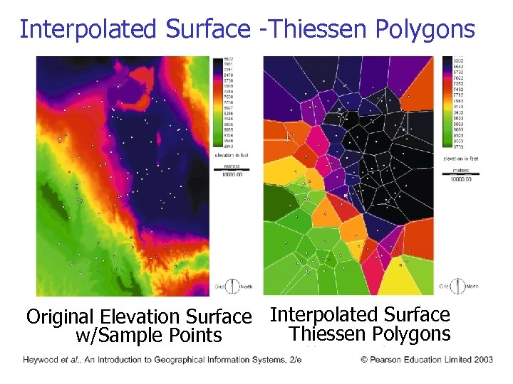 Interpolated Surface -Thiessen Polygons Original Elevation Surface Interpolated Surface Thiessen Polygons w/Sample Points 