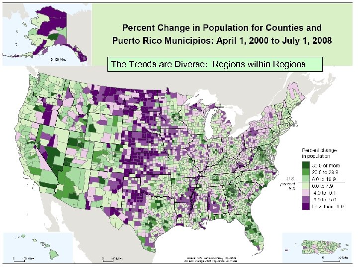 The Trends are Diverse: Regions within Regions 