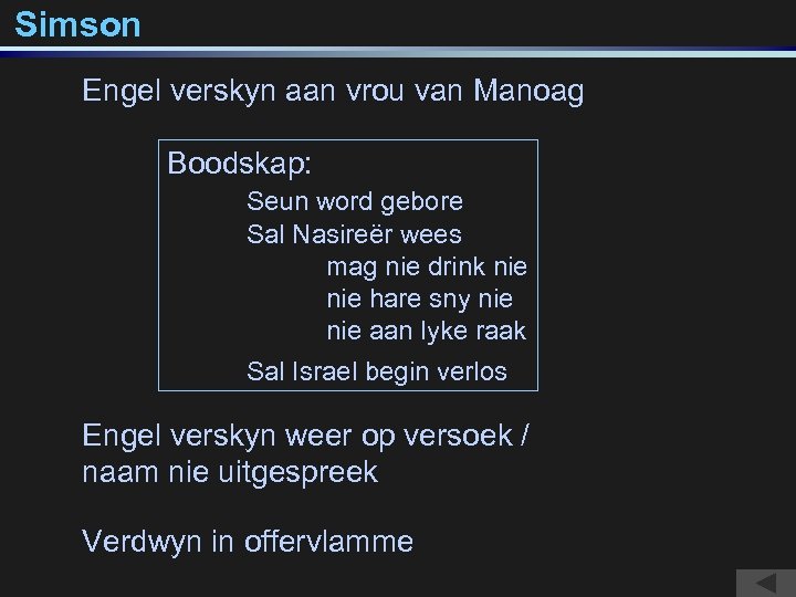 Simson Engel verskyn aan vrou van Manoag Boodskap: Seun word gebore Sal Nasireër wees