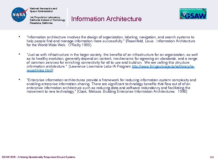 National Aeronautics and Space Administration Jet Propulsion Laboratory California Institute of Technology Pasadena, California