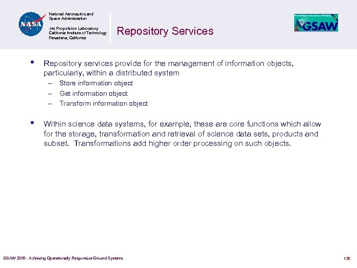 National Aeronautics and Space Administration Jet Propulsion Laboratory California Institute of Technology Pasadena, California