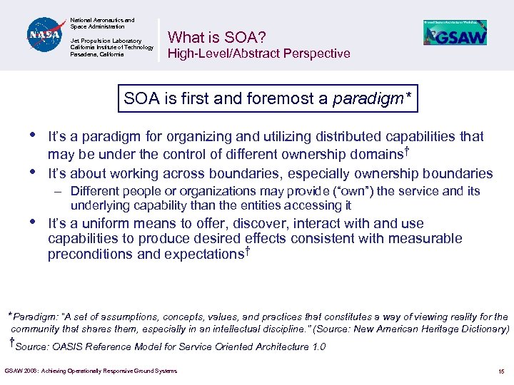 National Aeronautics and Space Administration Jet Propulsion Laboratory California Institute of Technology Pasadena, California