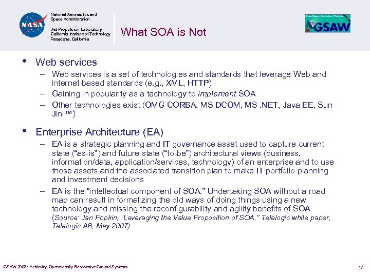 National Aeronautics and Space Administration Jet Propulsion Laboratory California Institute of Technology Pasadena, California
