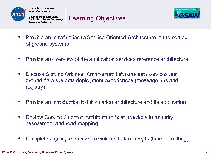 National Aeronautics and Space Administration Jet Propulsion Laboratory California Institute of Technology Pasadena, California