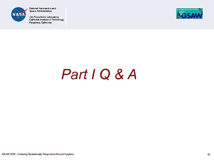 National Aeronautics and Space Administration Jet Propulsion Laboratory California Institute of Technology Pasadena, California