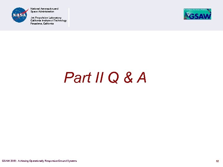 National Aeronautics and Space Administration Jet Propulsion Laboratory California Institute of Technology Pasadena, California