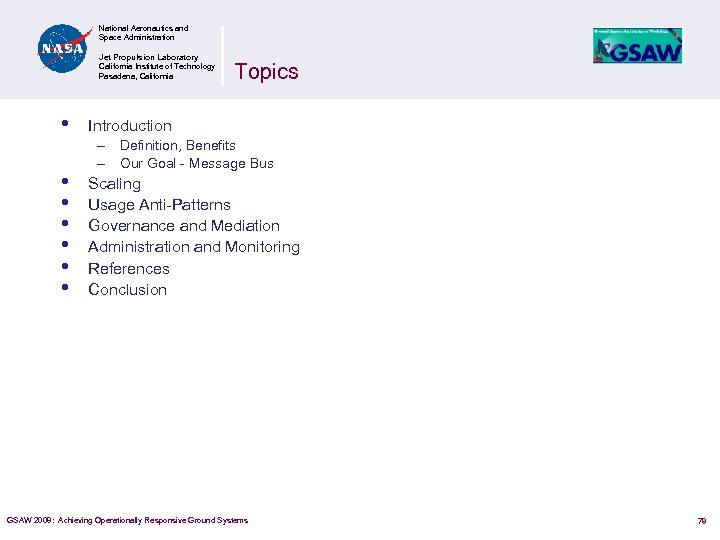 National Aeronautics and Space Administration Jet Propulsion Laboratory California Institute of Technology Pasadena, California