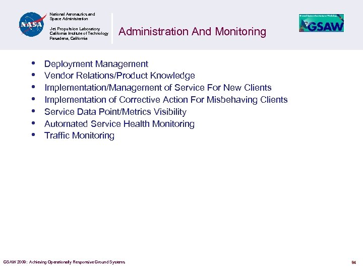 National Aeronautics and Space Administration Jet Propulsion Laboratory California Institute of Technology Pasadena, California