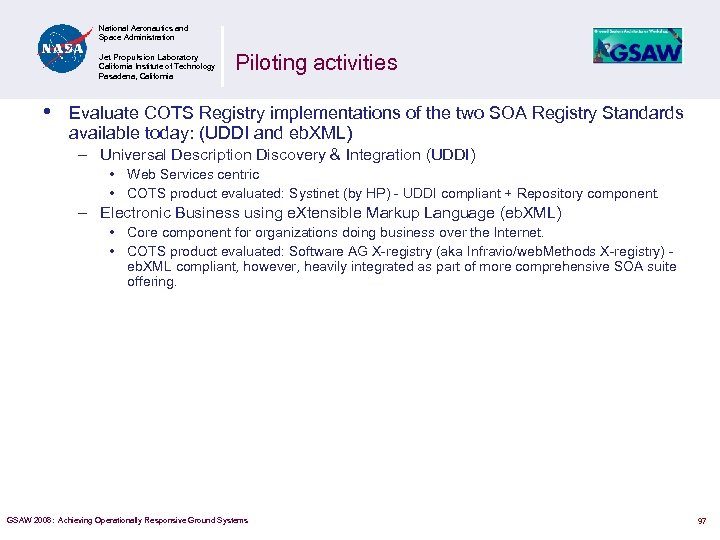 National Aeronautics and Space Administration Jet Propulsion Laboratory California Institute of Technology Pasadena, California