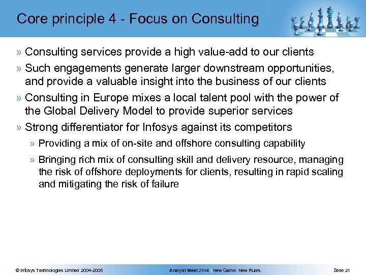 Core principle 4 - Focus on Consulting » Consulting services provide a high value-add