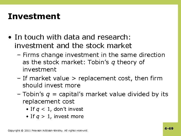 Investment • In touch with data and research: investment and the stock market –