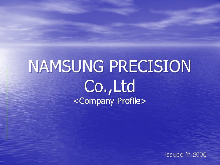 NAMSUNG PRECISION Co. , Ltd <Company Profile> Issued in 2006 