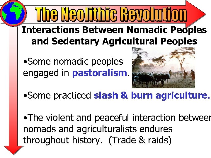 Interactions Between Nomadic Peoples and Sedentary Agricultural Peoples • Some nomadic peoples engaged in