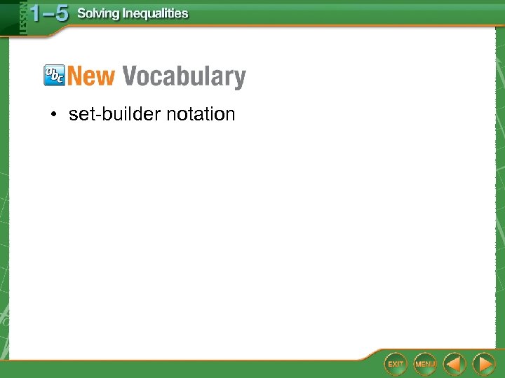  • set-builder notation 