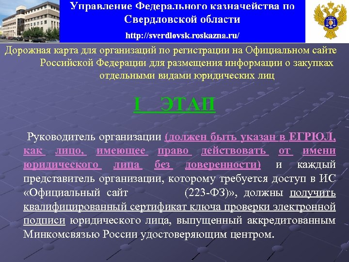 Дорожная карта для организаций по регистрации на Официальном сайте Российской Федерации для размещения информации