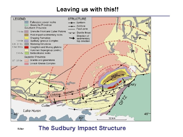 Leaving us with this!! Riller The Sudbury Impact Structure 