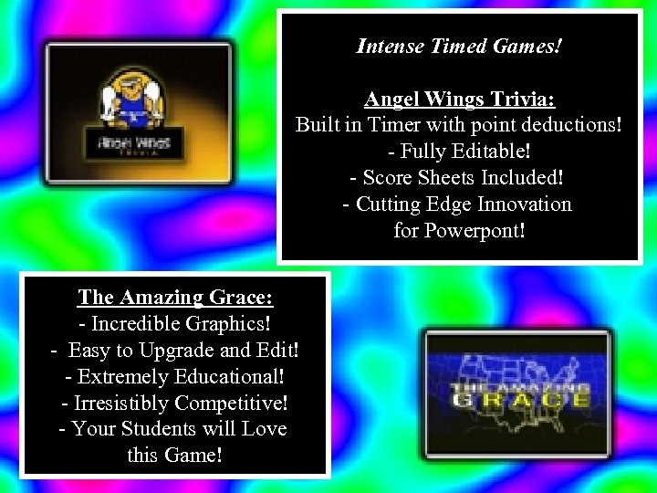 Intense Timed Games! Angel Wings Trivia: Built in Timer with point deductions! - Fully