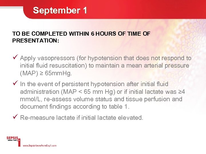 September 1 TO BE COMPLETED WITHIN 6 HOURS OF TIME OF PRESENTATION: ü Apply