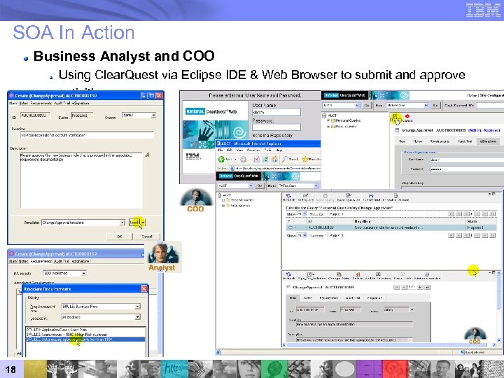 SOA In Action Business Analyst and COO Using Clear. Quest via Eclipse IDE &