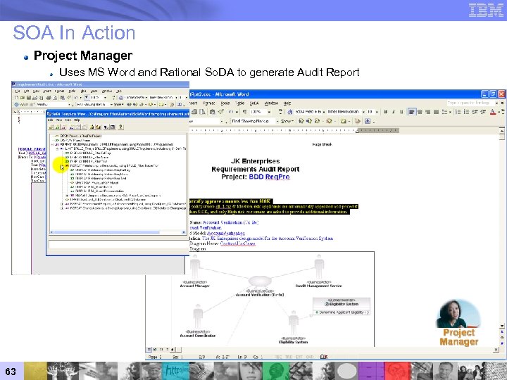SOA In Action Project Manager Uses MS Word and Rational So. DA to generate