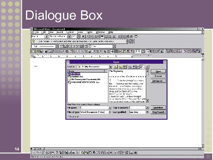 Dialogue Box 14 