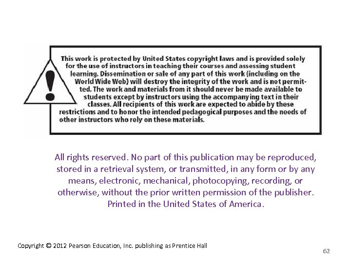 All rights reserved. No part of this publication may be reproduced, stored in a