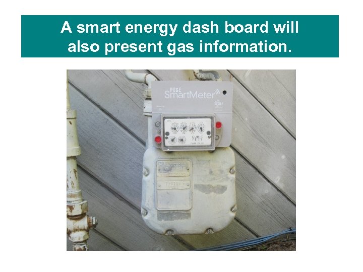 A smart energy dash board will also present gas information. 