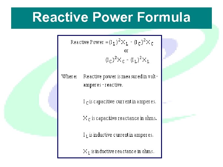 Reactive Power Formula 