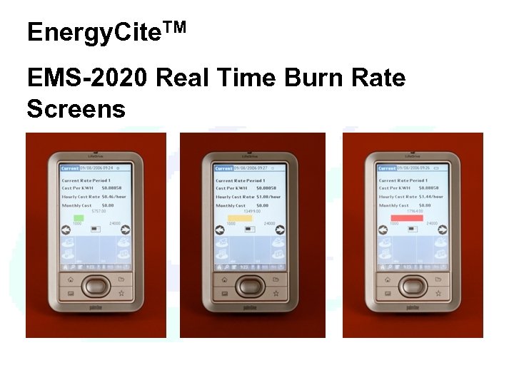 Energy. Cite. TM EMS-2020 Real Time Burn Rate Screens 