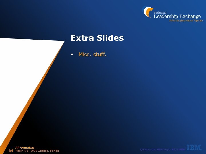 Extra Slides § 34 AP/Americas March 5 -8, 2006 Orlando, Florida Misc. stuff. ©