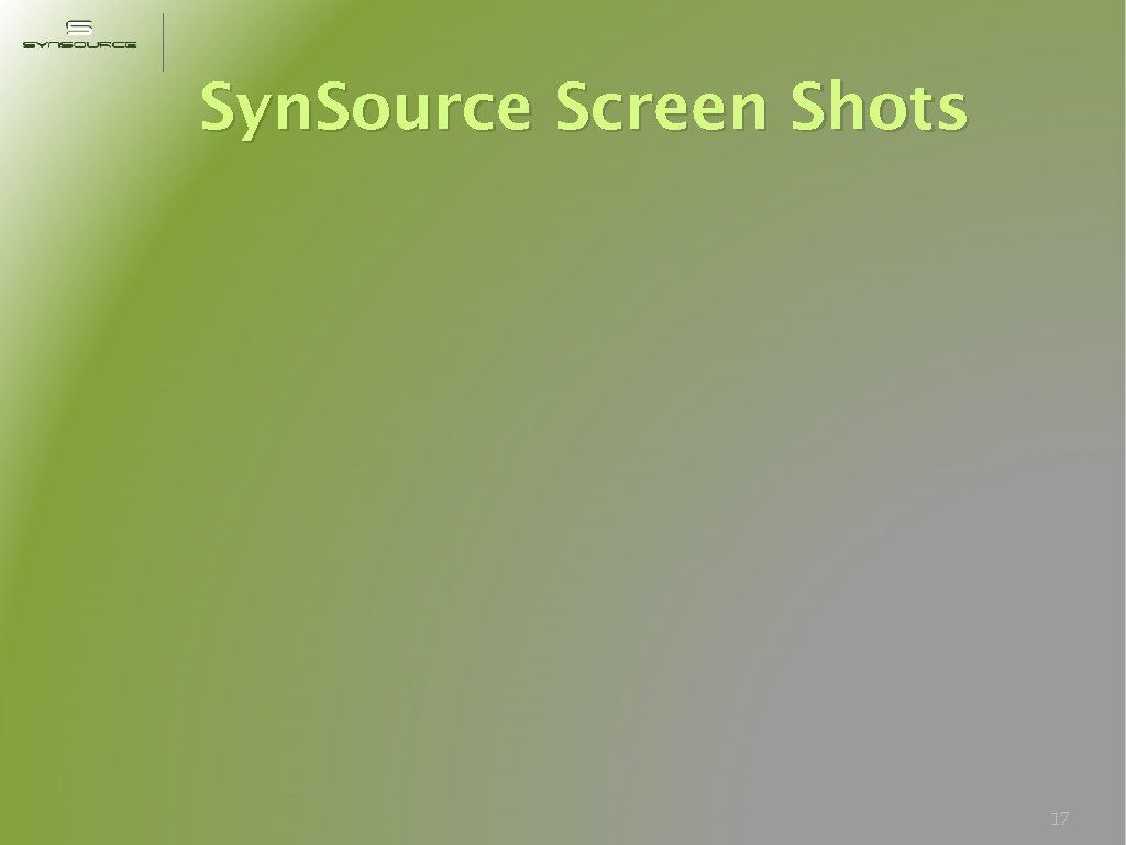 Syn. Source Screen Shots 17 