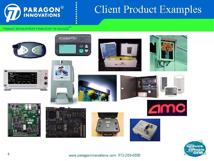 Client Product Examples 4 www. paragoninnovations. com 972 -265 -6000 