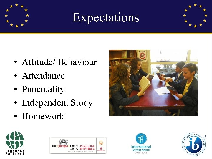 Expectations • • • Attitude/ Behaviour Attendance Punctuality Independent Study Homework 