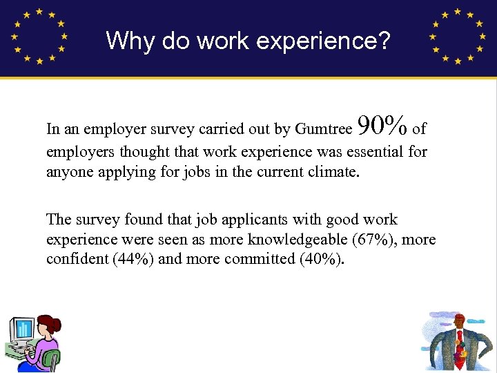 Why do work experience? 90% In an employer survey carried out by Gumtree of